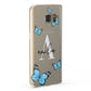 Blue Butterflies with Initial and Name Samsung Galaxy Case Fourty Five Degrees