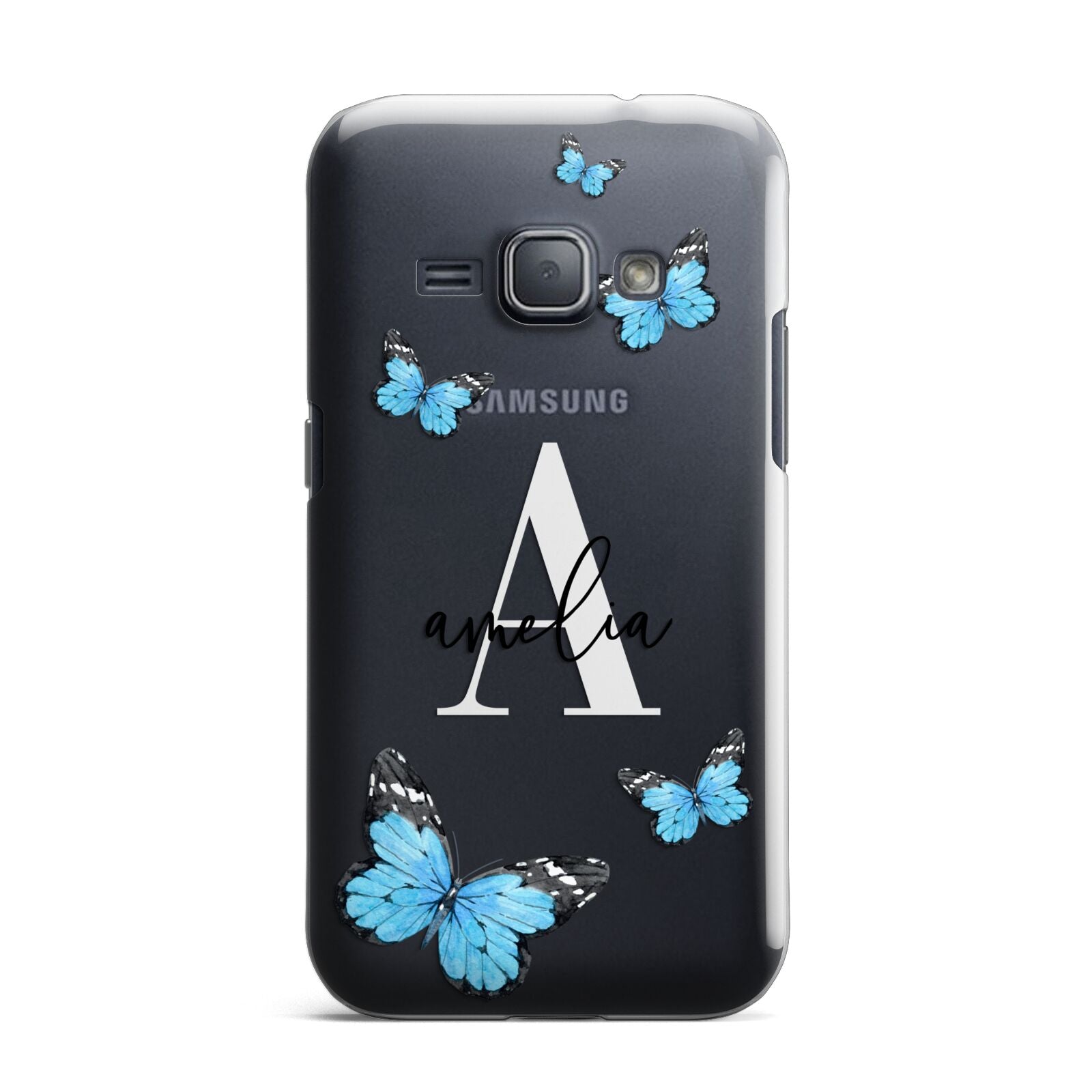 Blue Butterflies with Initial and Name Samsung Galaxy J1 2016 Case