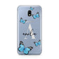 Blue Butterflies with Initial and Name Samsung Galaxy J3 2017 Case