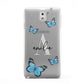 Blue Butterflies with Initial and Name Samsung Galaxy Note 3 Case