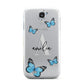 Blue Butterflies with Initial and Name Samsung Galaxy S4 Case