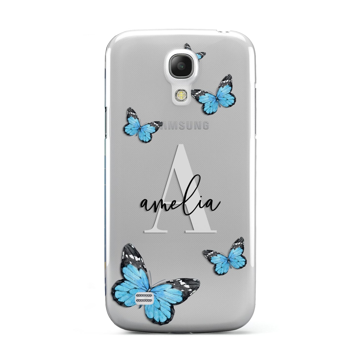 Blue Butterflies with Initial and Name Samsung Galaxy S4 Mini Case
