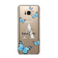 Blue Butterflies with Initial and Name Samsung Galaxy S8 Plus Case
