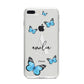 Blue Butterflies with Initial and Name iPhone 8 Plus Bumper Case on Silver iPhone