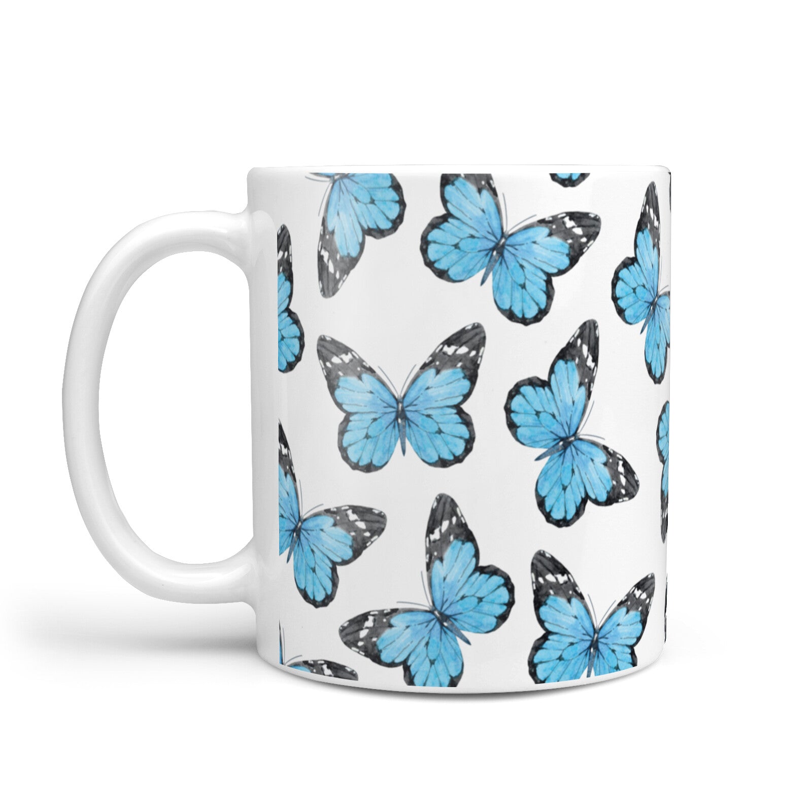 Blue Butterflies with Name 10oz Mug Alternative Image 1