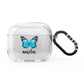 Blue Butterflies with Name AirPods Glitter Case 3rd Gen