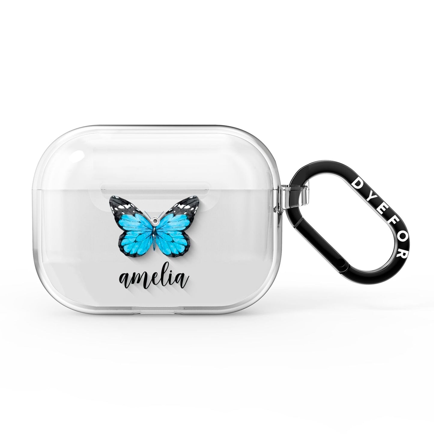 Blue Butterflies with Name AirPods Pro Clear Case
