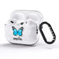 Blue Butterflies with Name AirPods Pro Glitter Case Side Image