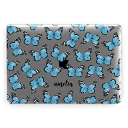 Blue Butterflies with Name Apple MacBook Case