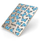 Blue Butterflies with Name Apple iPad Case on Gold iPad Side View