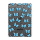 Blue Butterflies with Name Apple iPad Grey Case