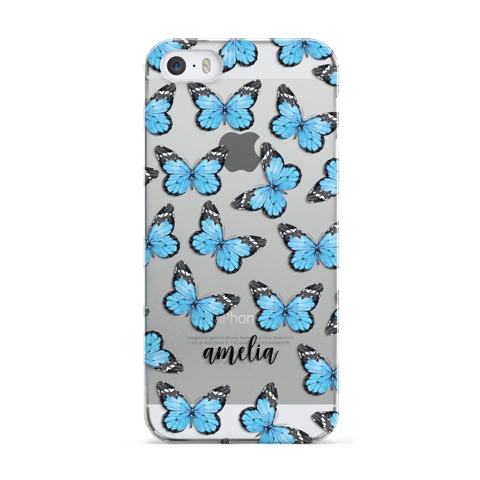 Blue Butterflies with Name Apple iPhone 5 Case