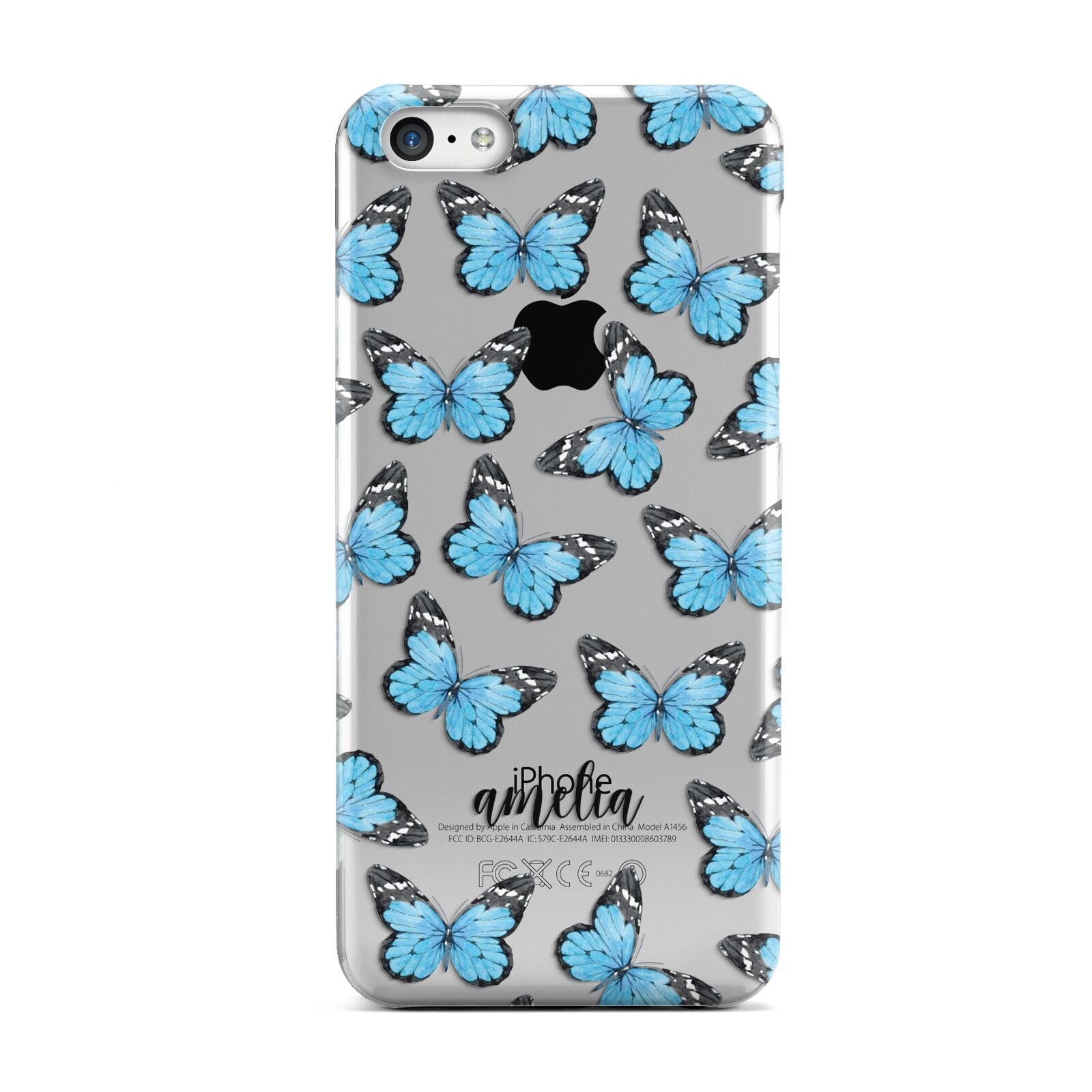 Blue Butterflies with Name Apple iPhone 5c Case