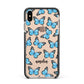 Blue Butterflies with Name Apple iPhone Xs Max Impact Case Black Edge on Gold Phone