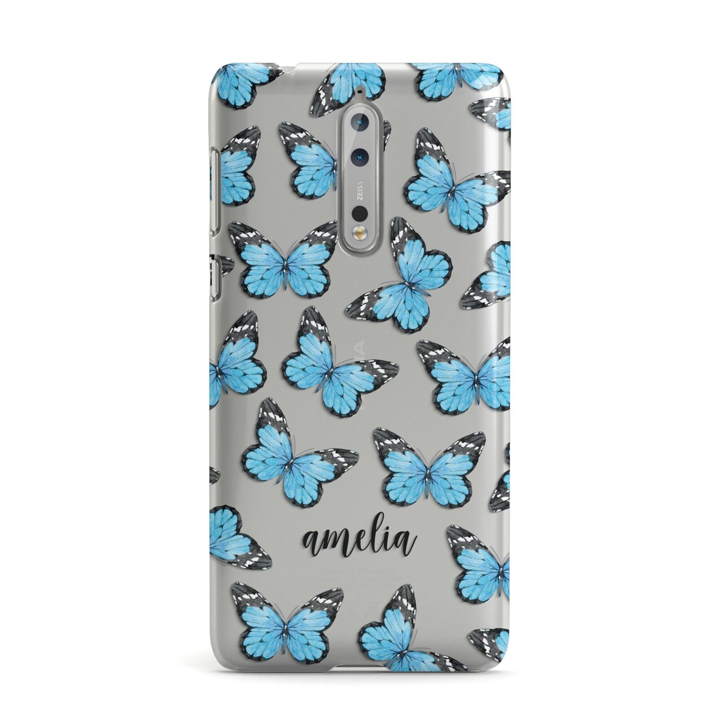 Blue Butterflies with Name Nokia Case