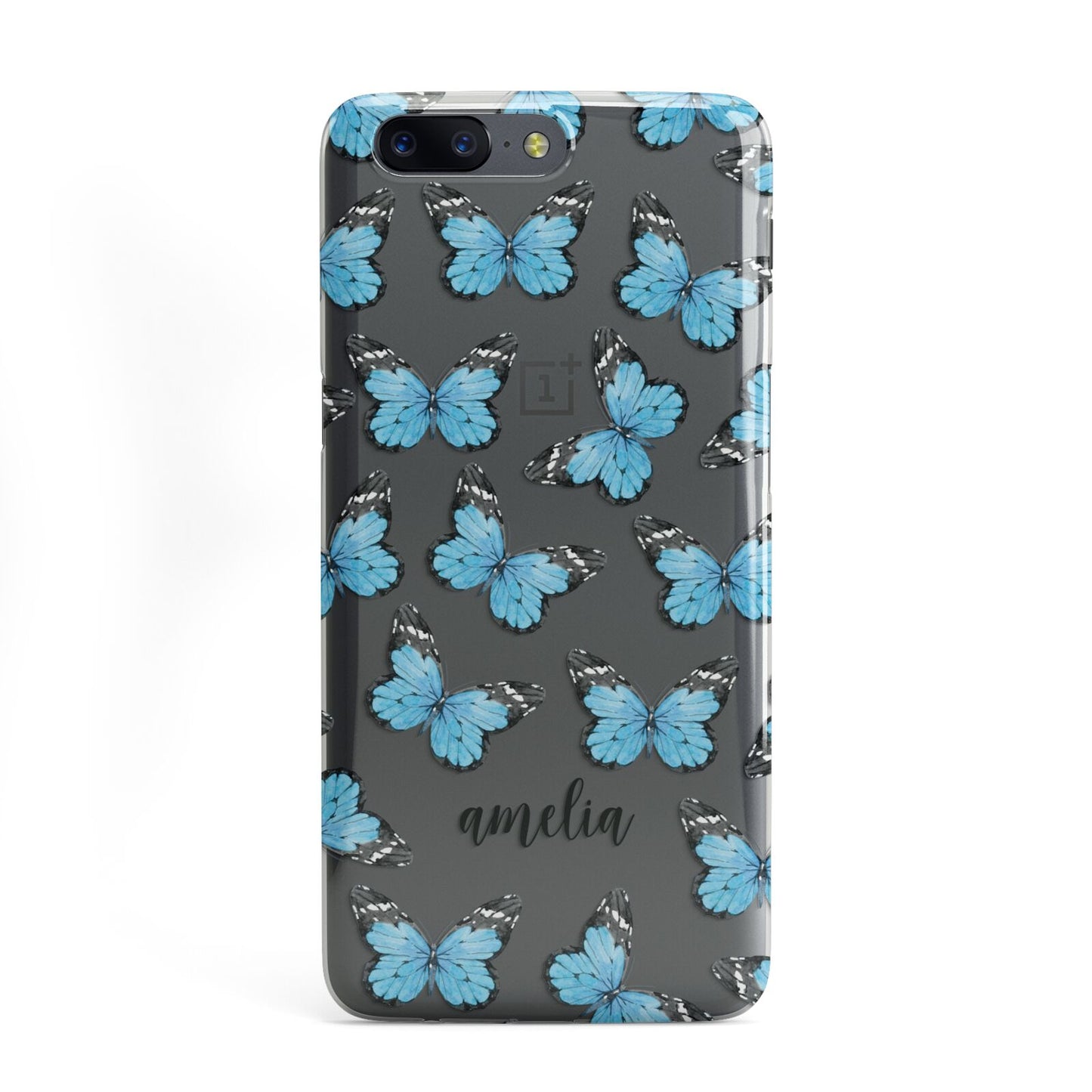 Blue Butterflies with Name OnePlus Case