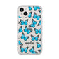 Blue Butterflies with Name iPhone 14 Plus Clear Tough Case Starlight