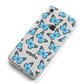 Blue Butterflies with Name iPhone 8 Bumper Case on Silver iPhone Alternative Image