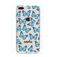 Blue Butterflies with Name iPhone 8 Plus Bumper Case on Silver iPhone