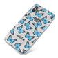 Blue Butterflies with Name iPhone X Bumper Case on Silver iPhone