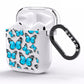 Blue Butterfly AirPods Clear Case Side Image