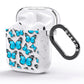 Blue Butterfly AirPods Glitter Case Side Image
