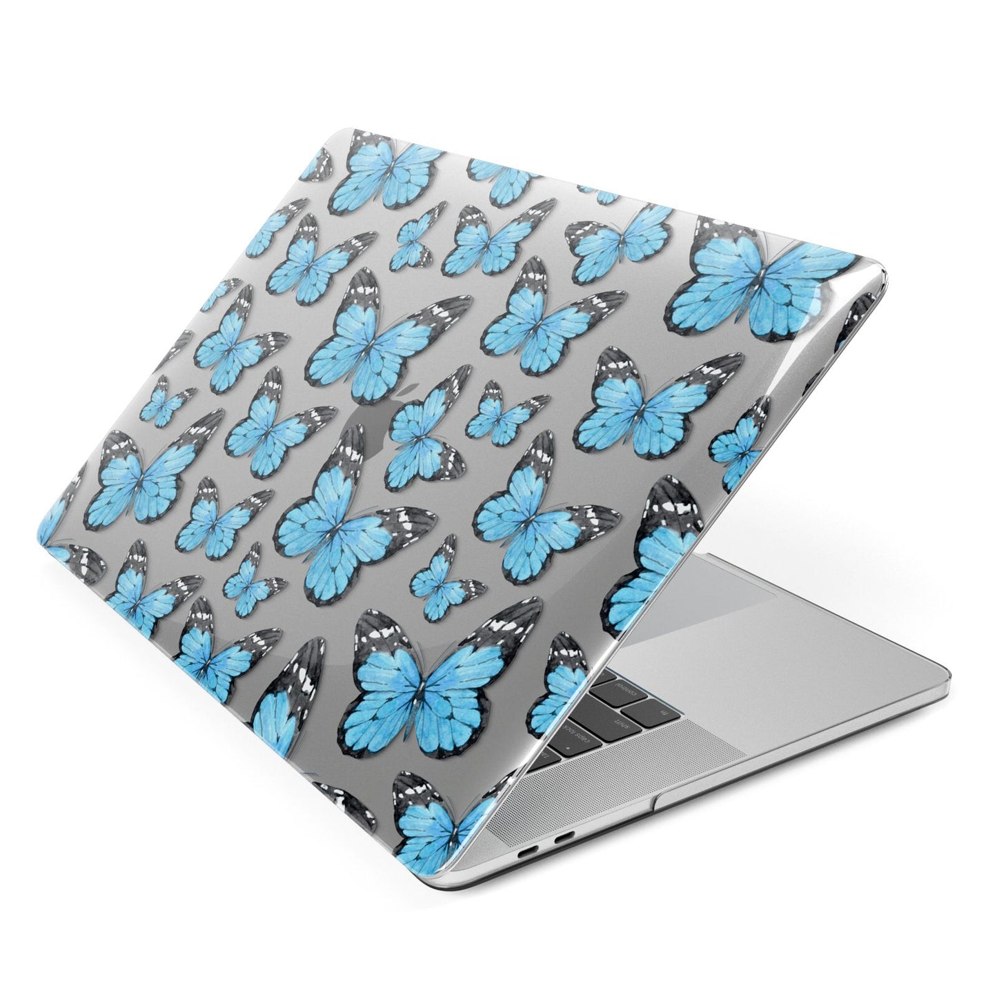 Blue Butterfly Apple MacBook Case Side View