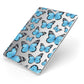 Blue Butterfly Apple iPad Case on Silver iPad Side View