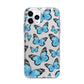 Blue Butterfly Apple iPhone 11 Pro Max in Silver with Bumper Case