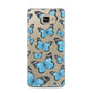 Blue Butterfly Samsung Galaxy A5 2016 Case on gold phone