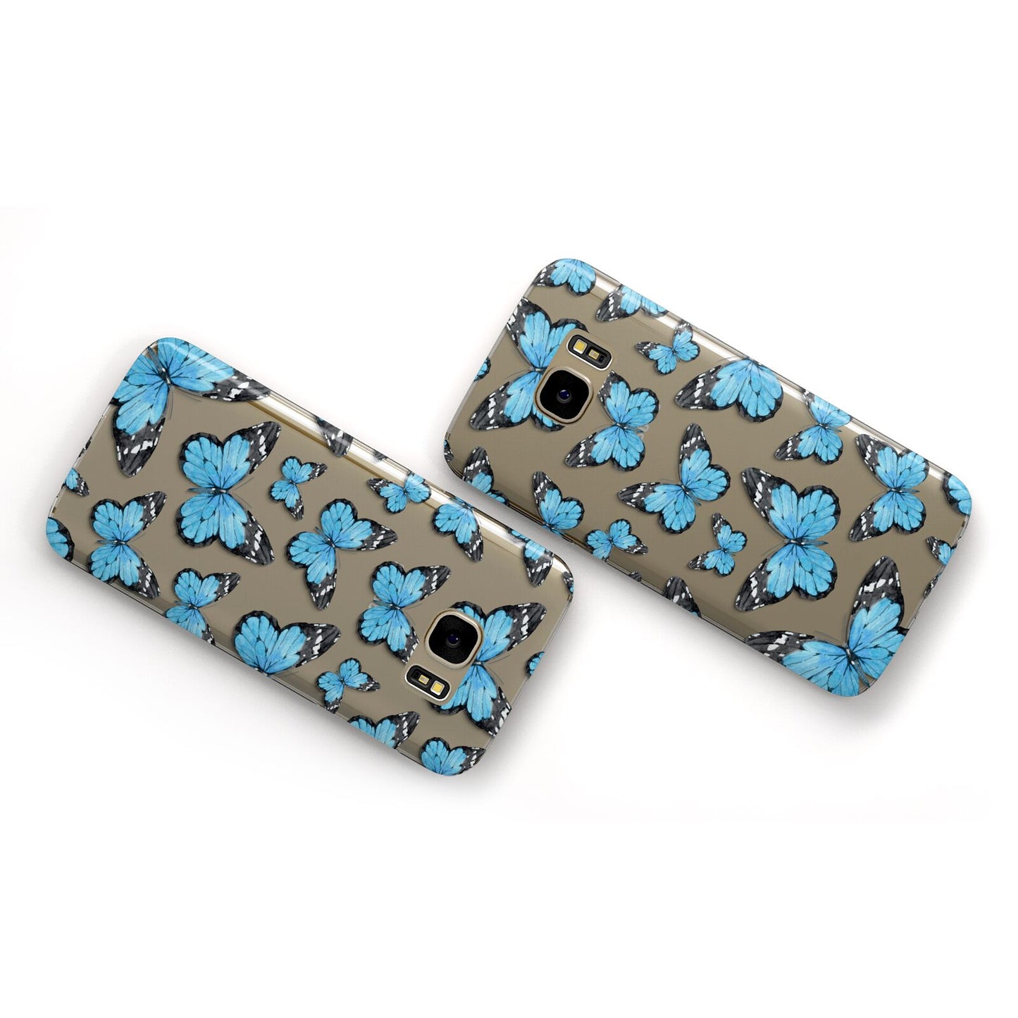 Blue Butterfly Samsung Galaxy Case Flat Overview