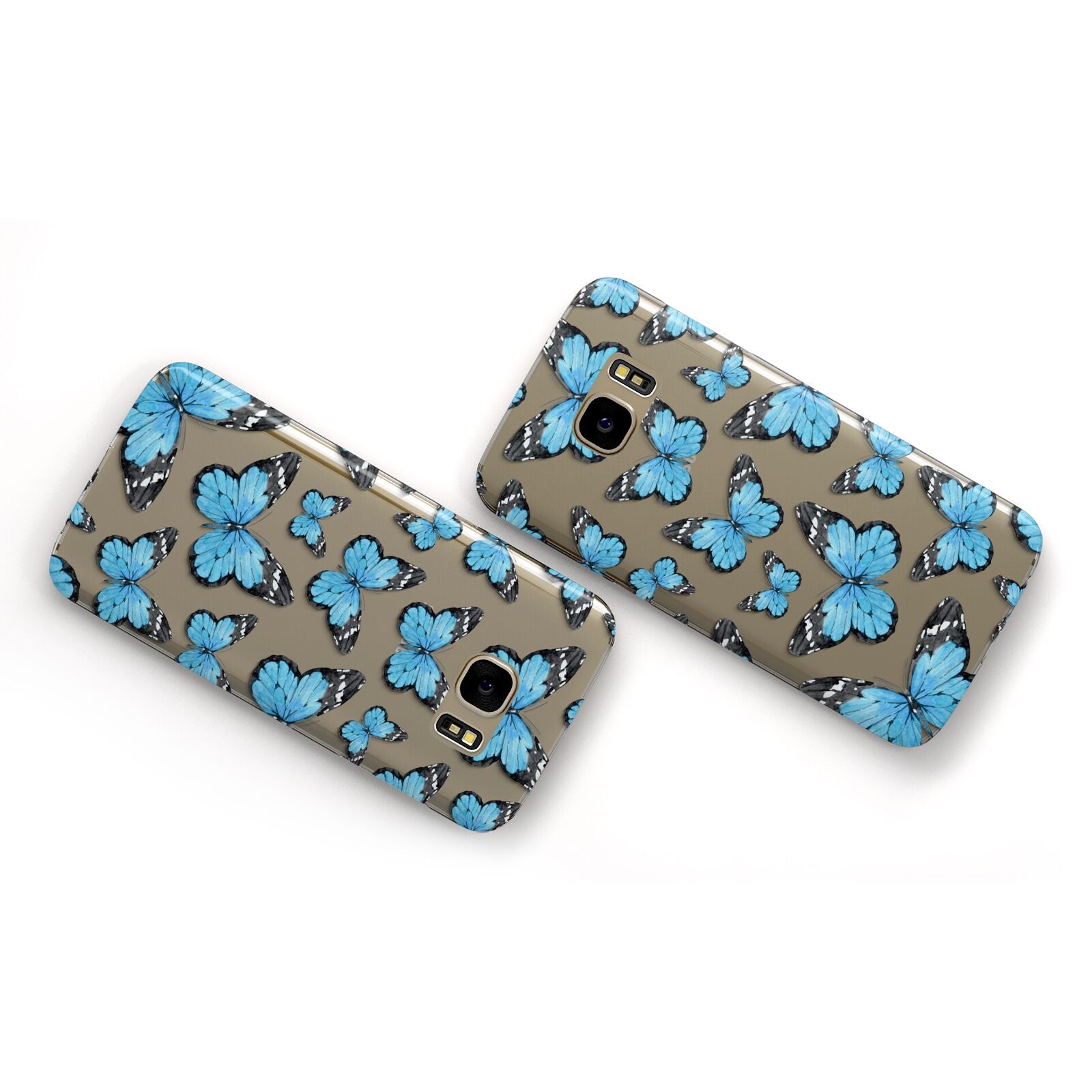 Blue Butterfly Samsung Galaxy Case Flat Overview