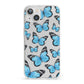 Blue Butterfly iPhone 13 Clear Bumper Case