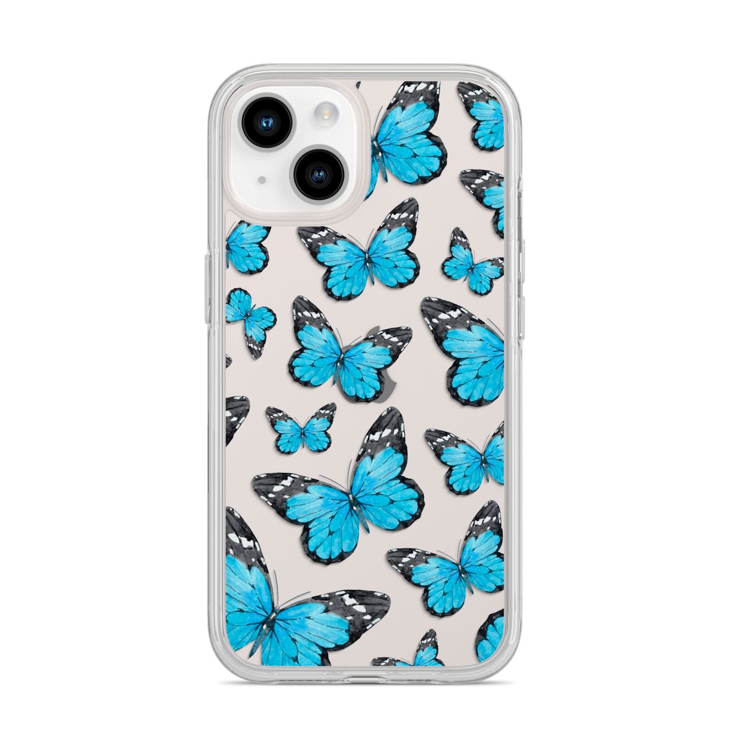 Blue Butterfly iPhone 14 Clear Tough Case Starlight