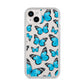 Blue Butterfly iPhone 14 Plus Clear Tough Case Starlight