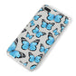 Blue Butterfly iPhone 8 Plus Bumper Case on Silver iPhone Alternative Image