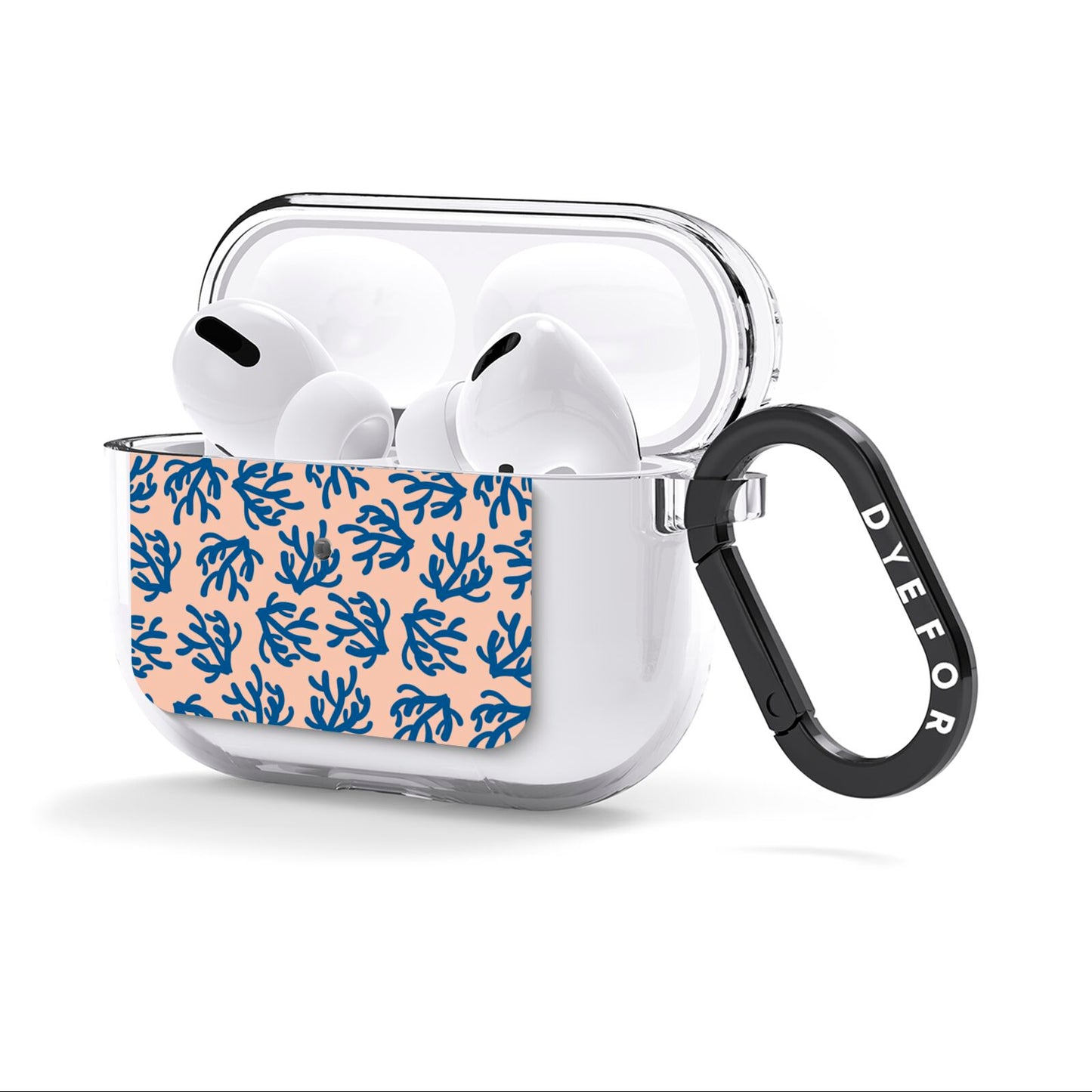 Blue Coral AirPods Clear Case 3rd Gen Side Image