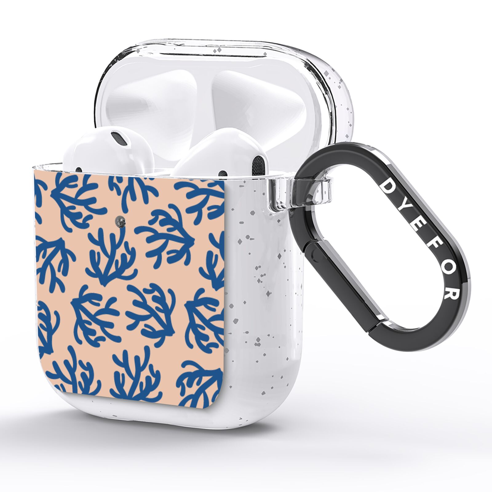 Blue Coral AirPods Glitter Case Side Image