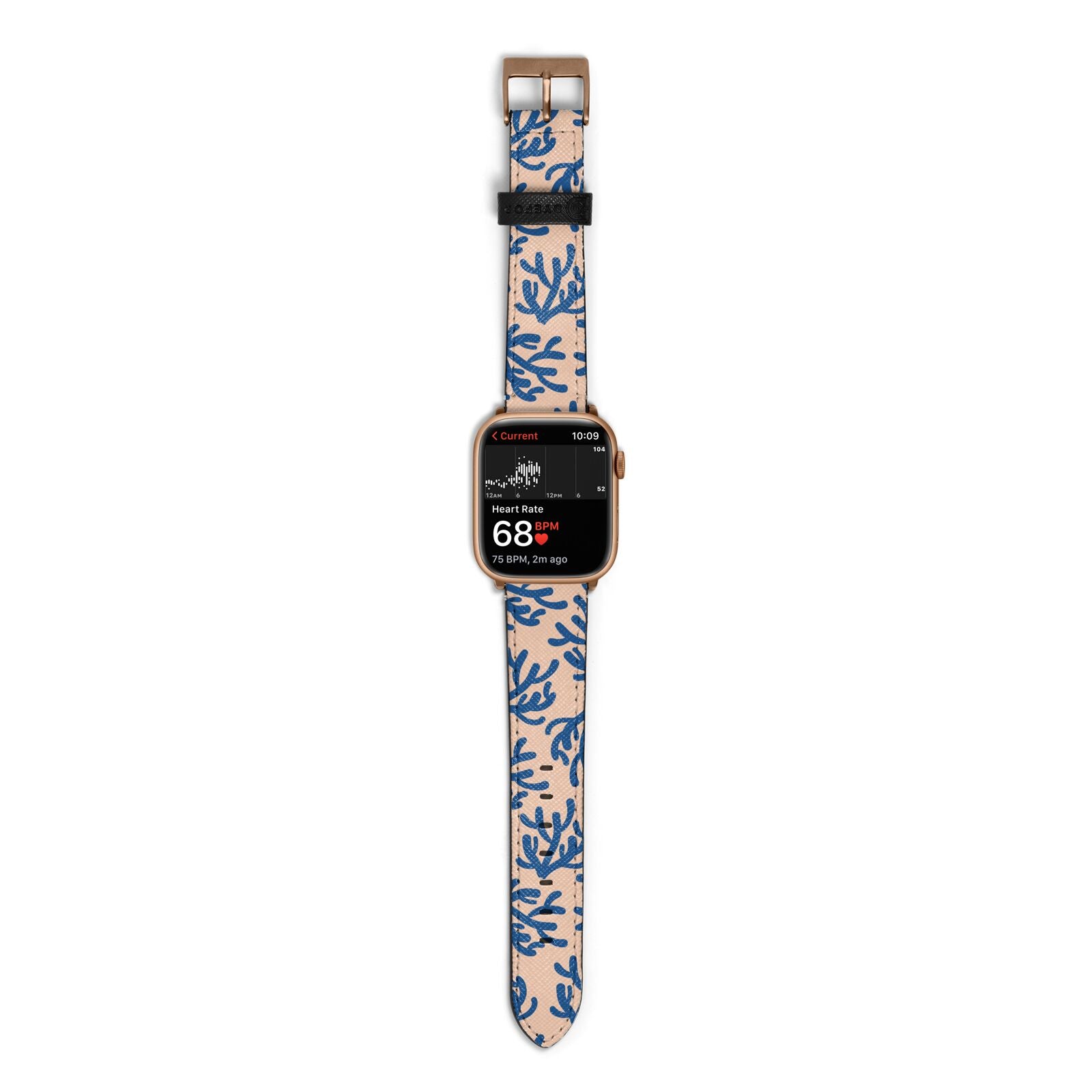 Blue Coral Apple Watch Strap Size 38mm with Gold Hardware