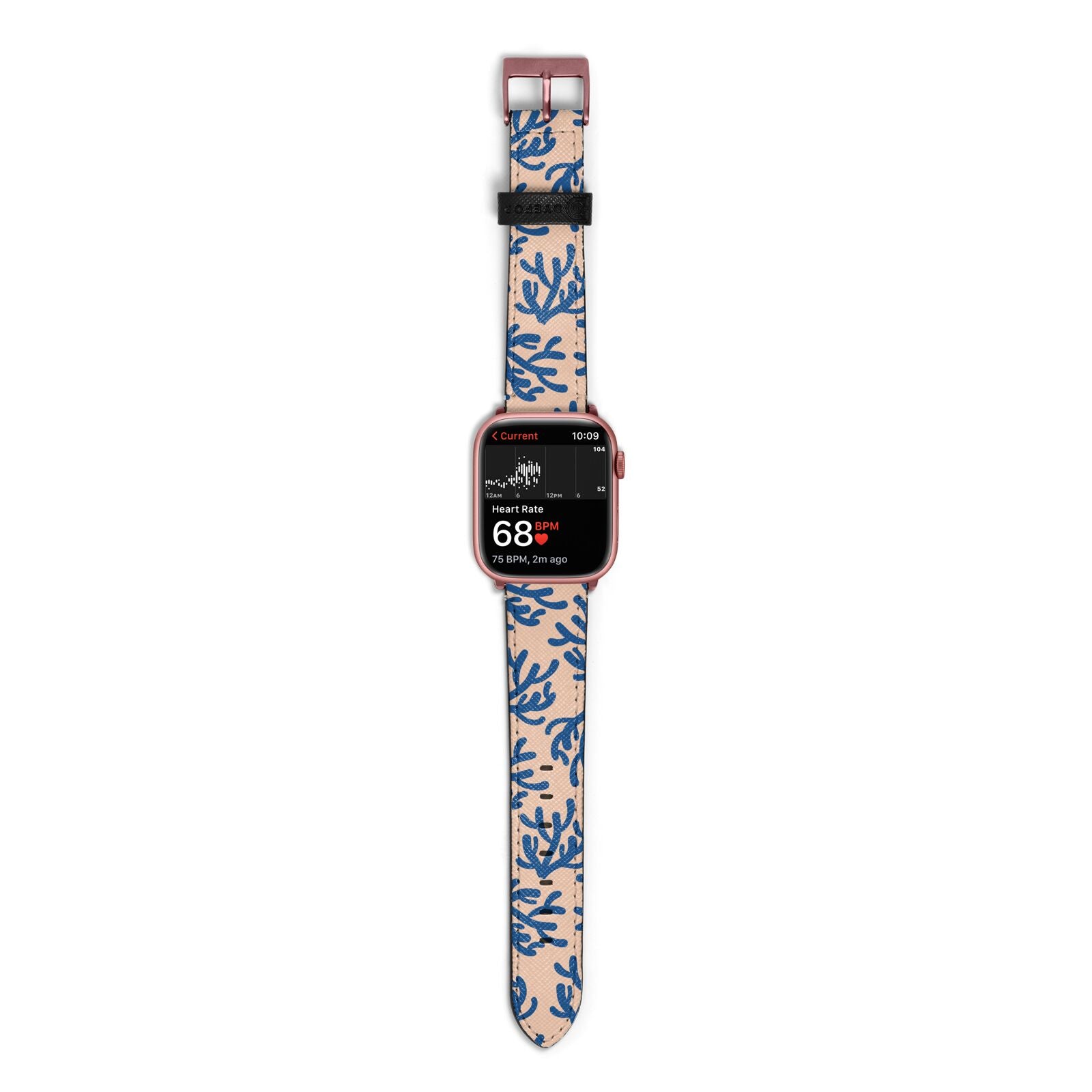 Blue Coral Apple Watch Strap Size 38mm with Rose Gold Hardware