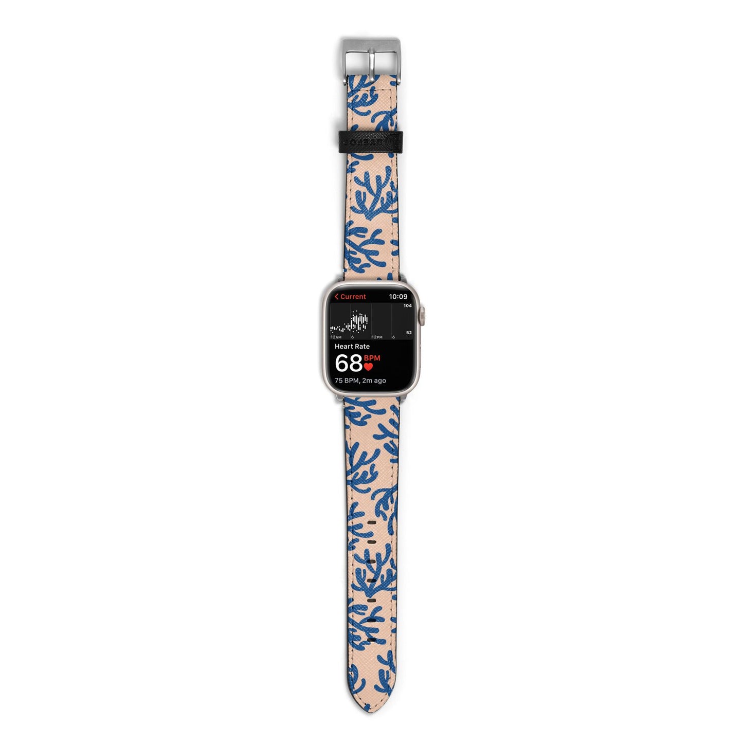 Blue Coral Apple Watch Strap Size 38mm with Silver Hardware