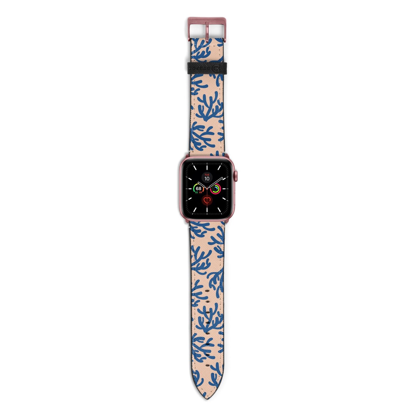 Blue Coral Apple Watch Strap with Rose Gold Hardware