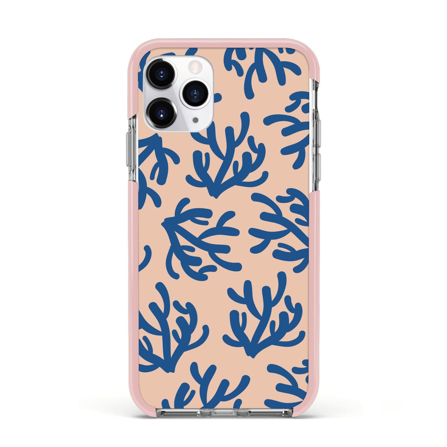 Blue Coral Apple iPhone 11 Pro in Silver with Pink Impact Case