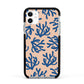 Blue Coral Apple iPhone 11 in White with Black Impact Case