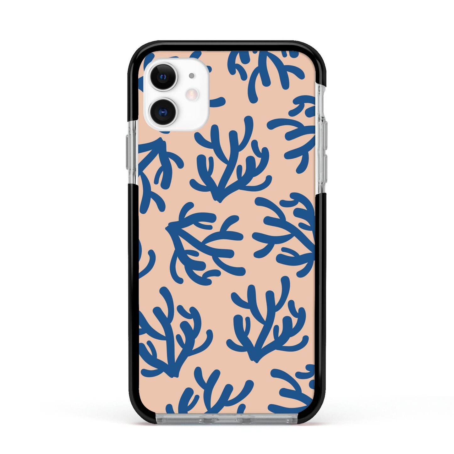 Blue Coral Apple iPhone 11 in White with Black Impact Case