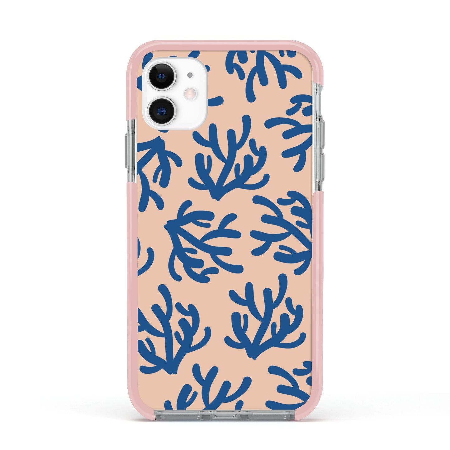 Blue Coral Apple iPhone 11 in White with Pink Impact Case