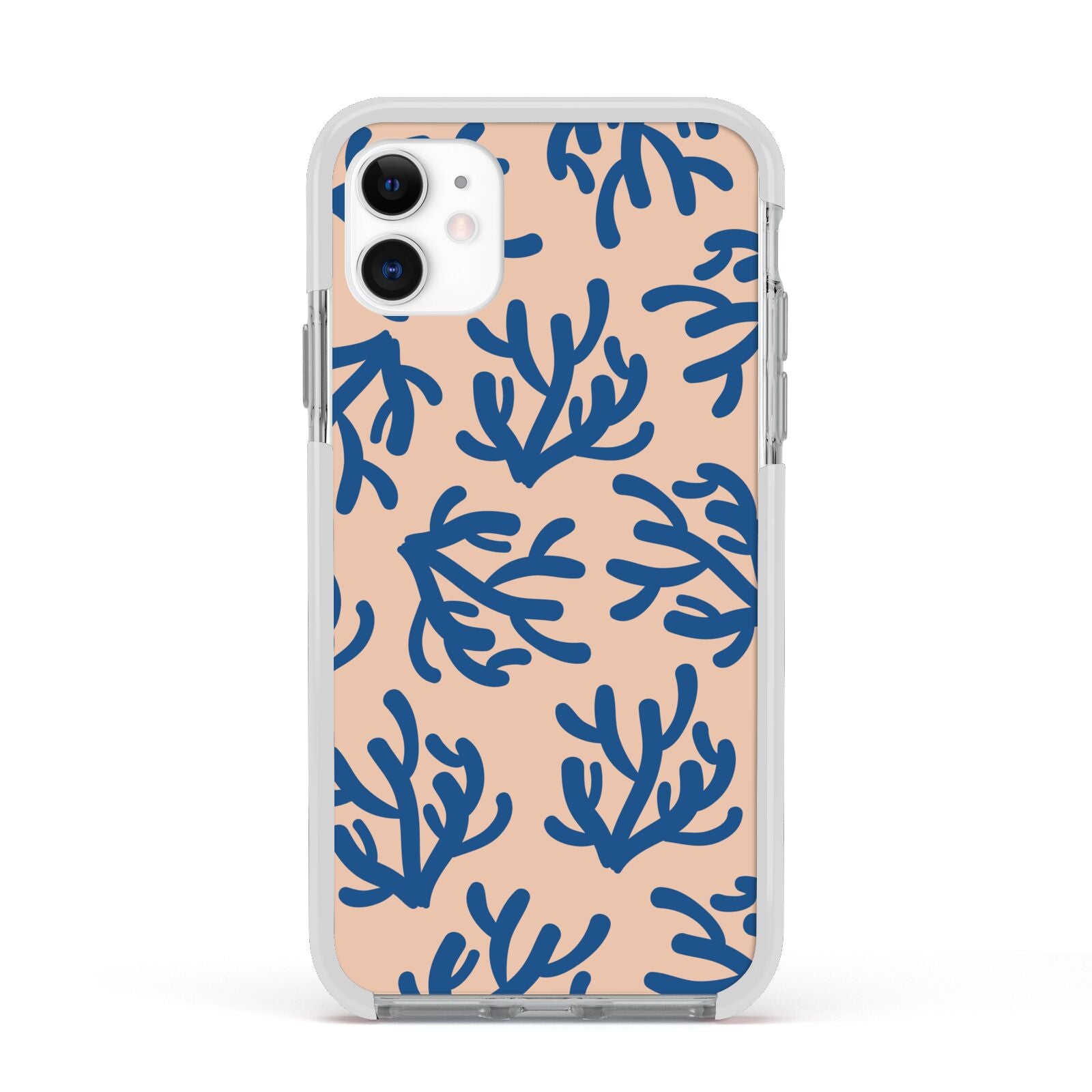 Blue Coral Apple iPhone 11 in White with White Impact Case