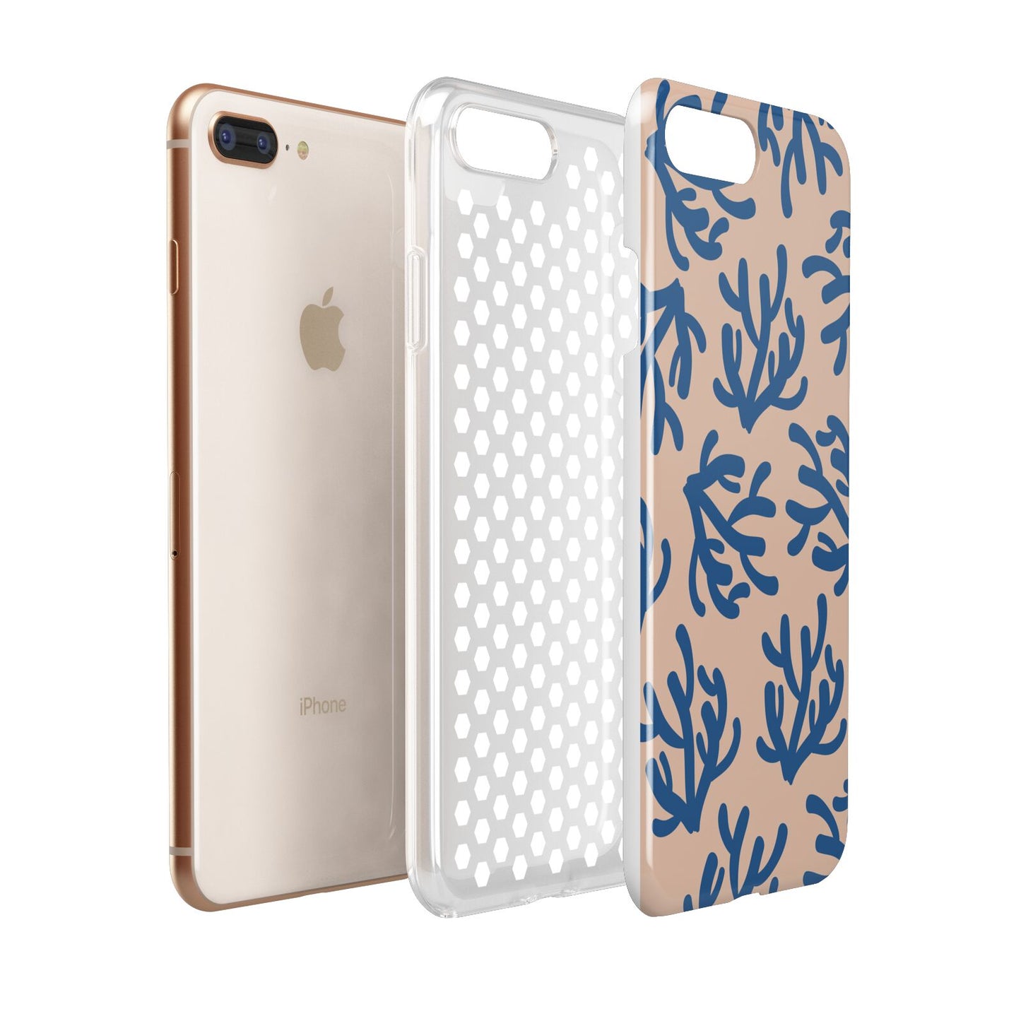 Blue Coral Apple iPhone 7 8 Plus 3D Tough Case Expanded View