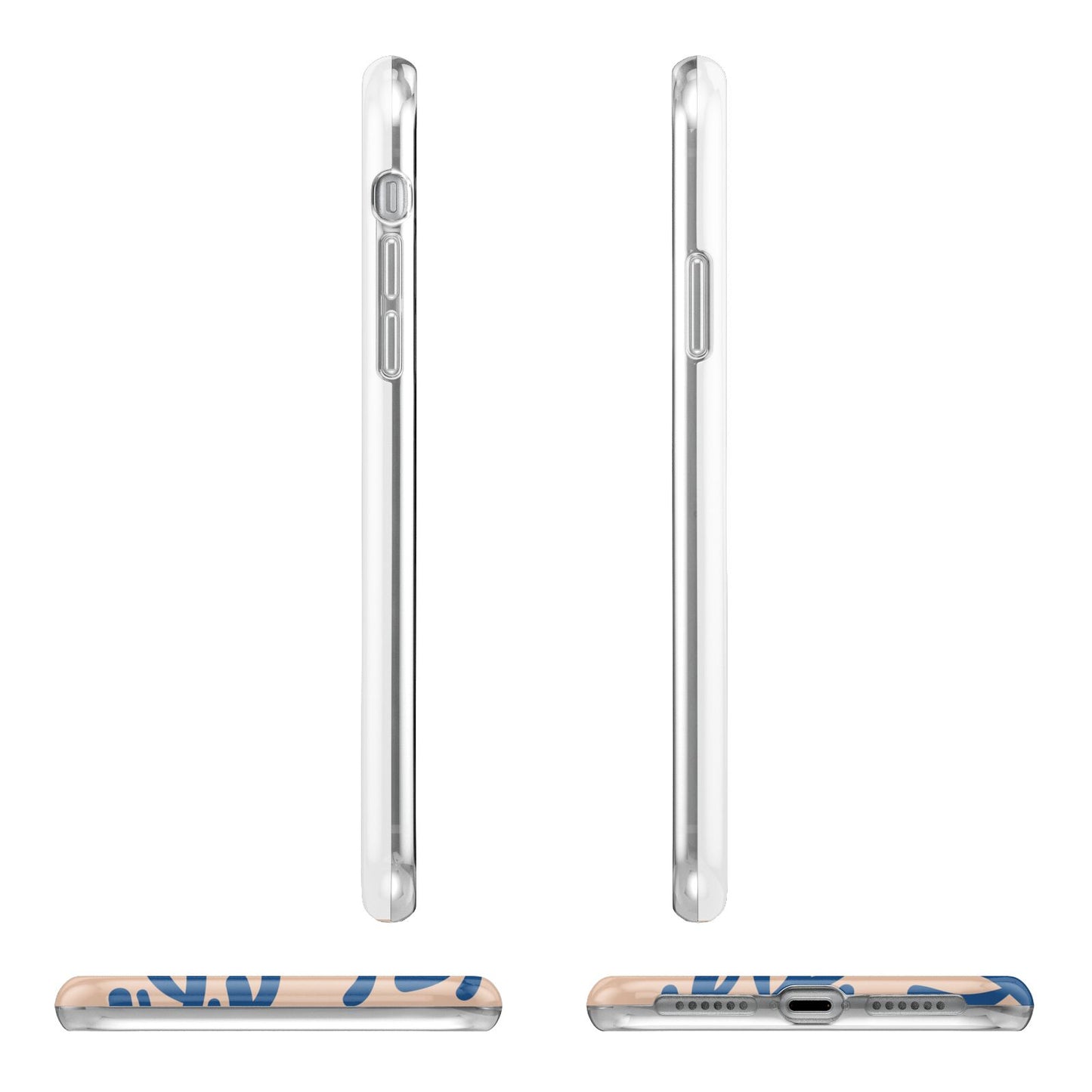 Blue Coral Apple iPhone XR in White with 3D Wrap Tough Case Alternative Image Angles