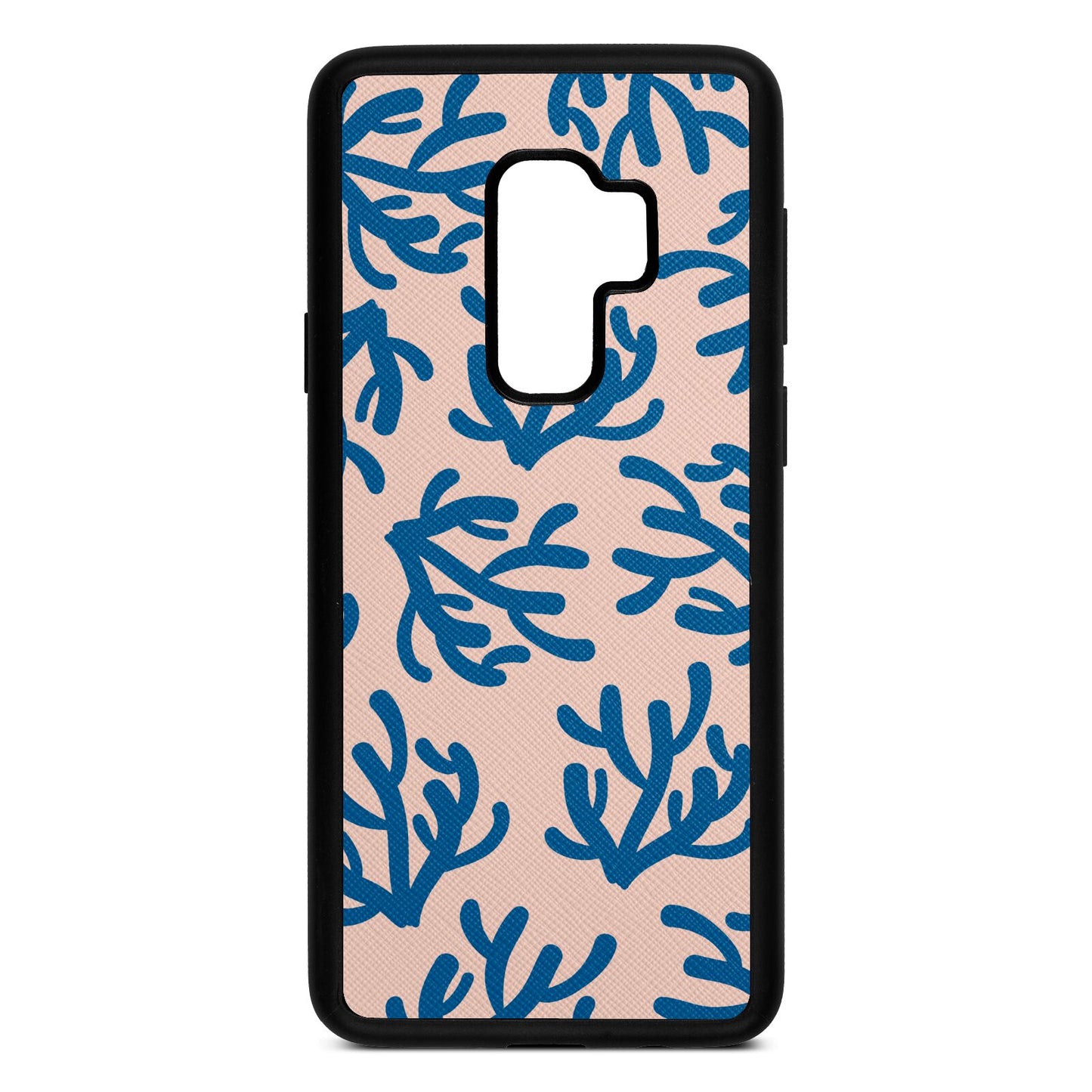 Blue Coral Nude Saffiano Leather Samsung S9 Plus Case